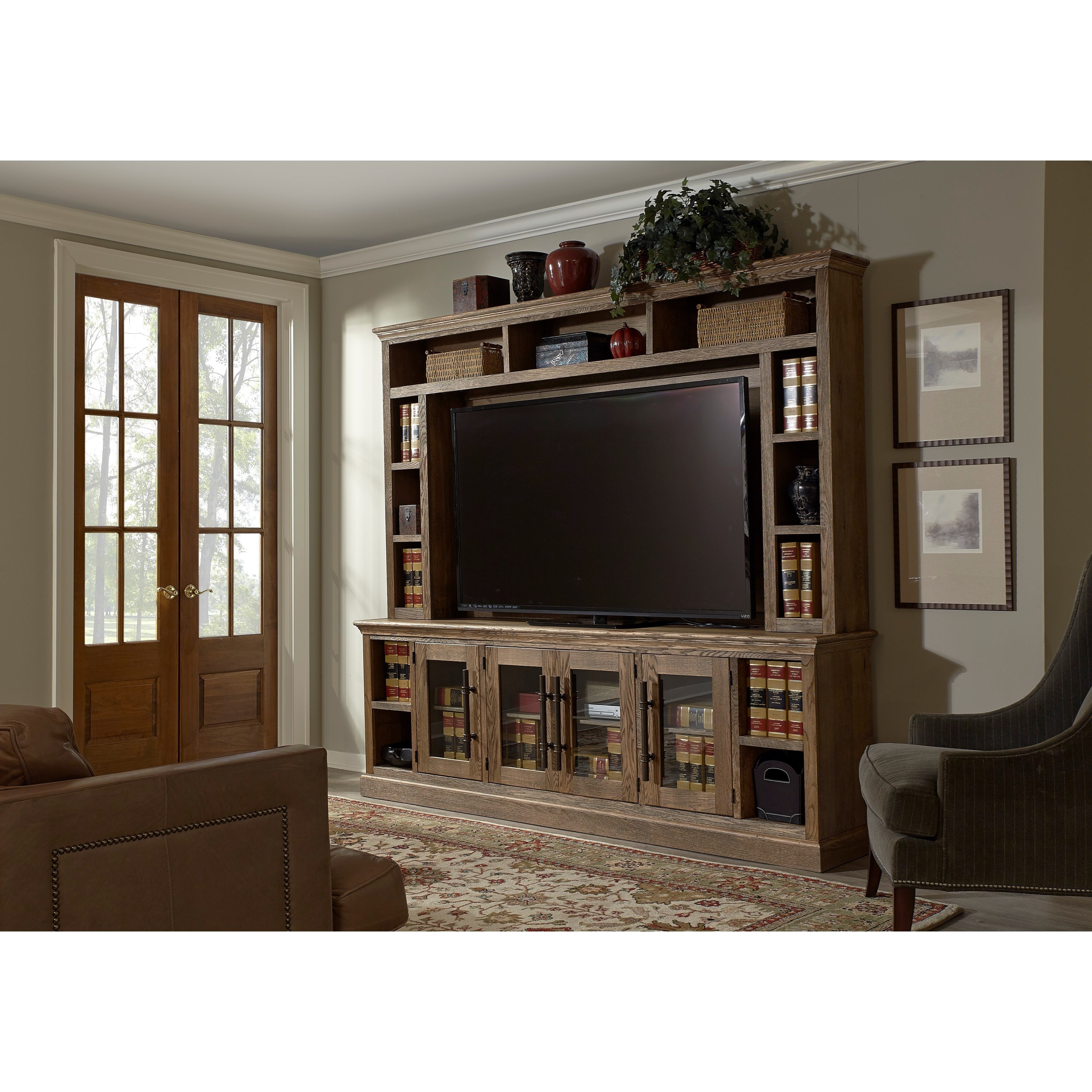 Aspenhome Manchester 97 Console And Hutch With Glass Doors