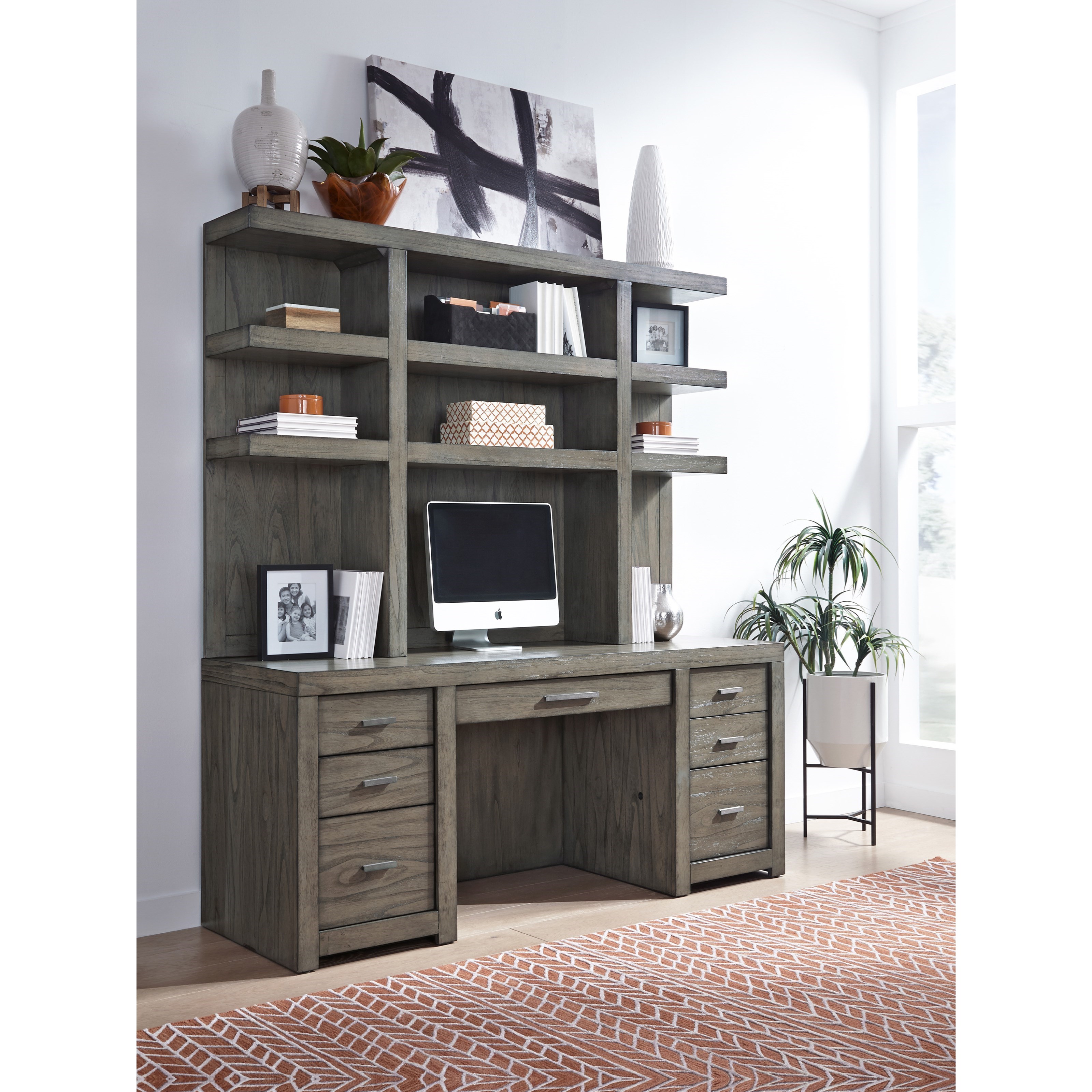Aspenhome Modern Loft Contemporary Credenza And Hutch With Usb