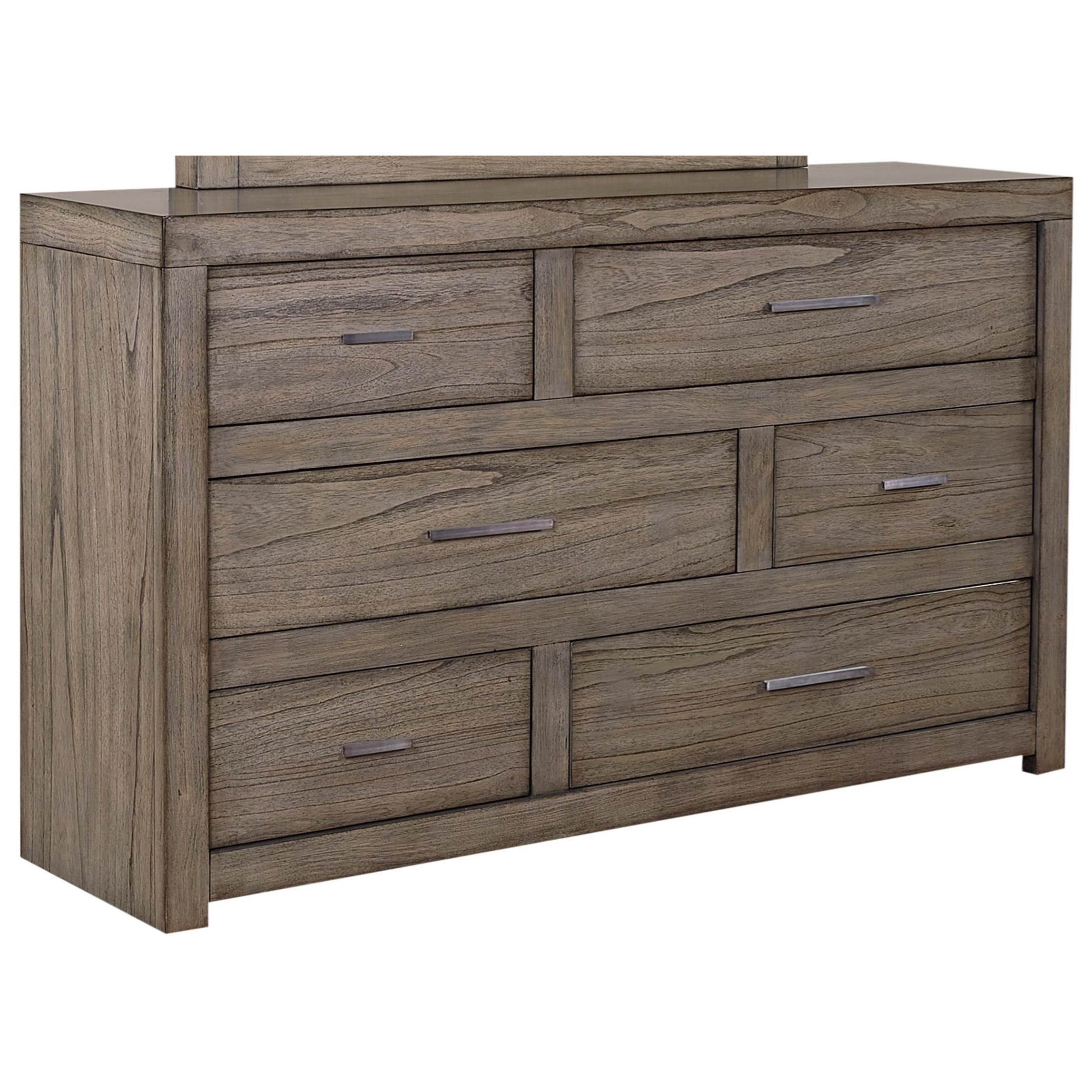 Aspenhome Modern Loft Iml 453 Gry 6 Drawer Dresser With Felt Lined Top Drawers Dunk Bright Furniture Dressers