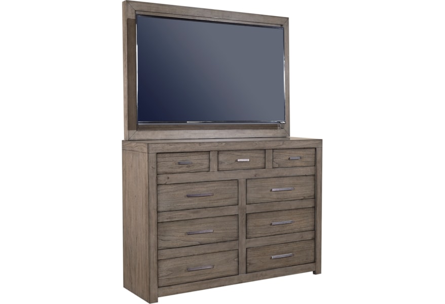 Aspenhome Modern Loft Media Chest With Tv Mount And Drop Front