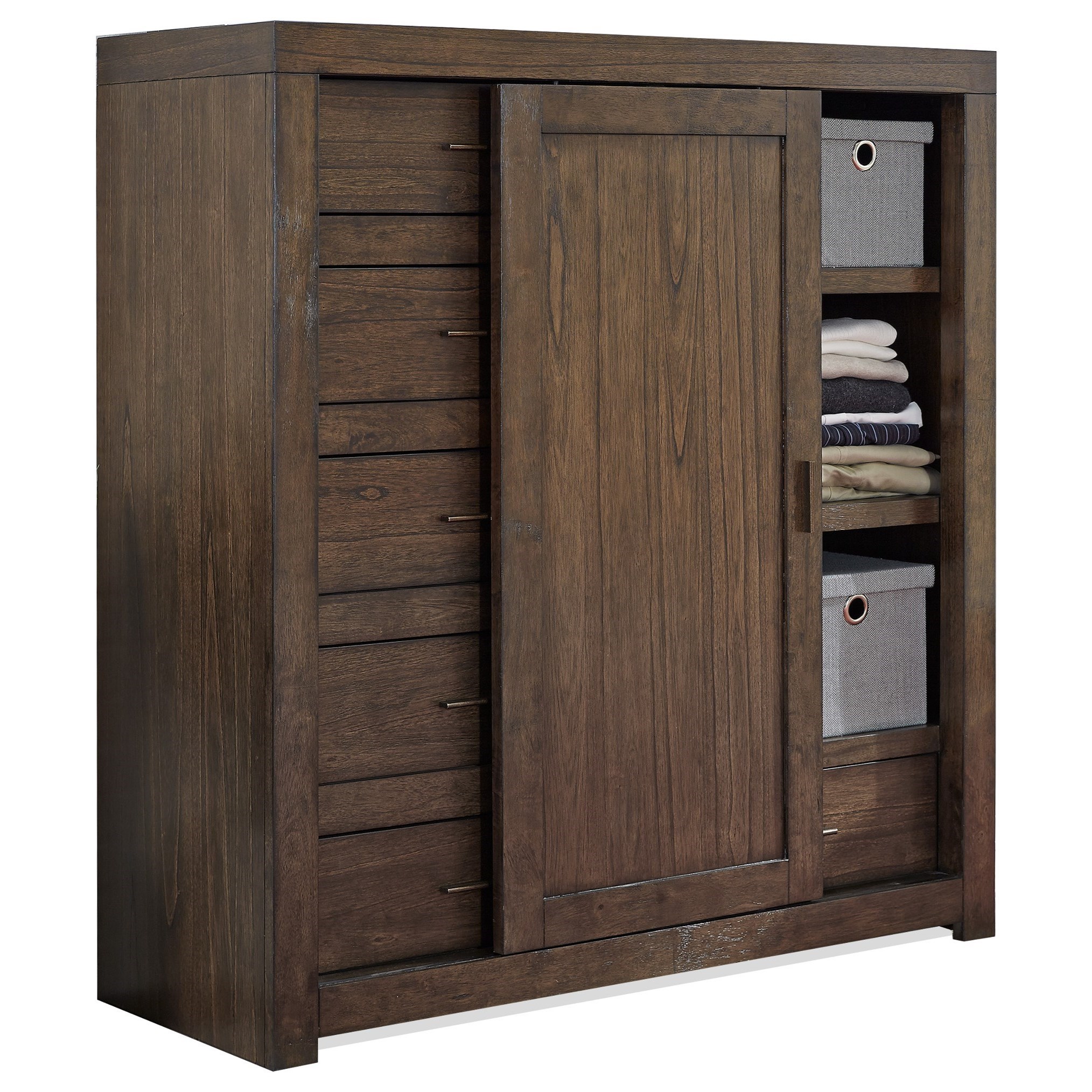 Aspenhome Modern Loft Sliding Door Wardrobe Chest With Cedar Lined