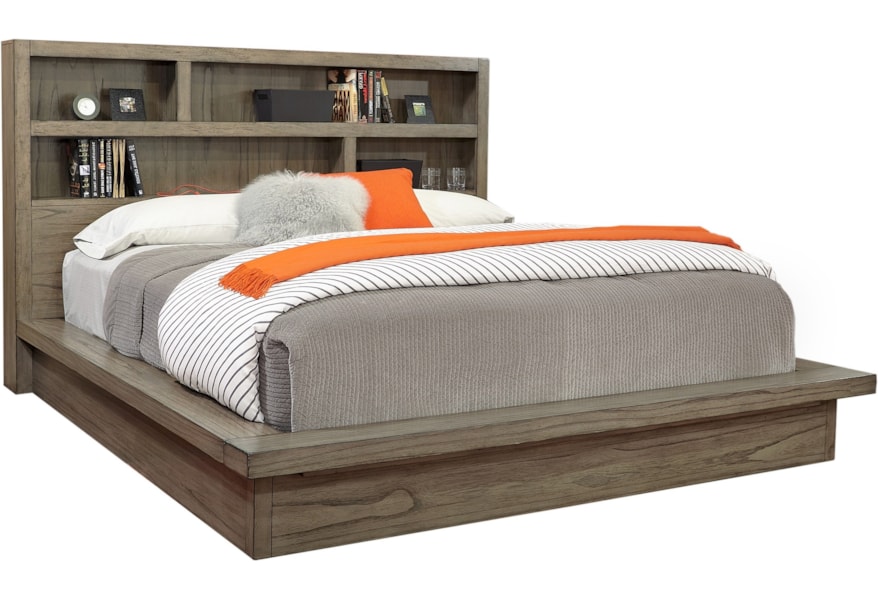 king platform bed wood storage bins