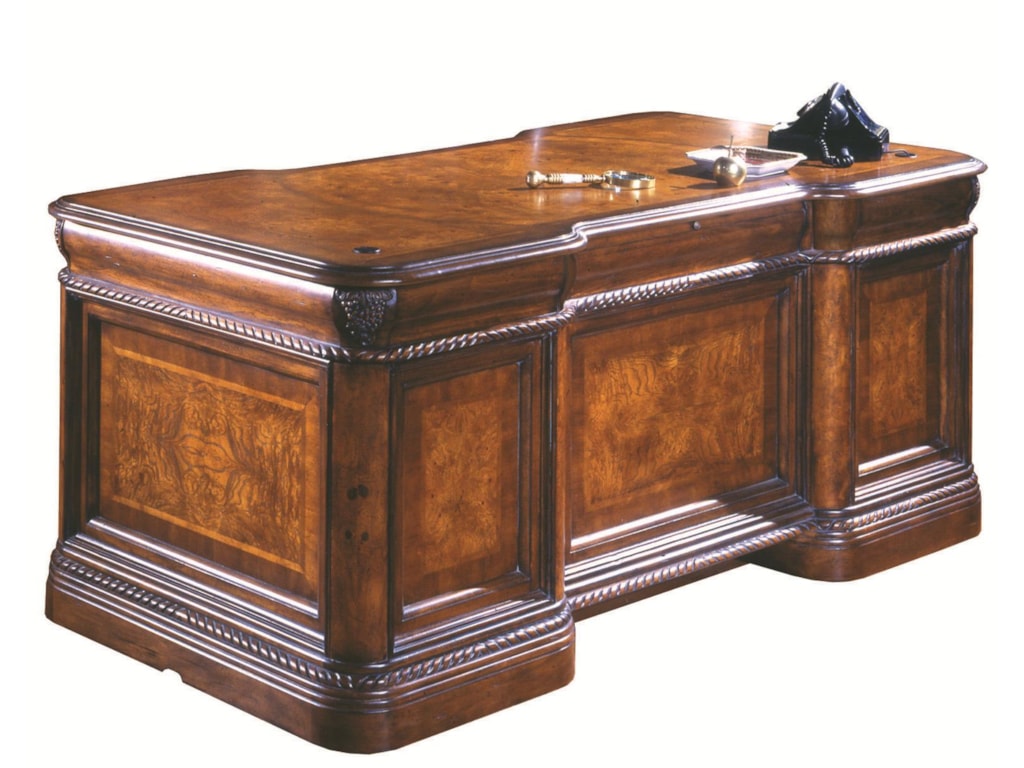 Aspenhome Napa 7 Drawer Executive Desk With Ash Burl Panels And Rope Aspenhome Napa 72 Inch Executive Desk