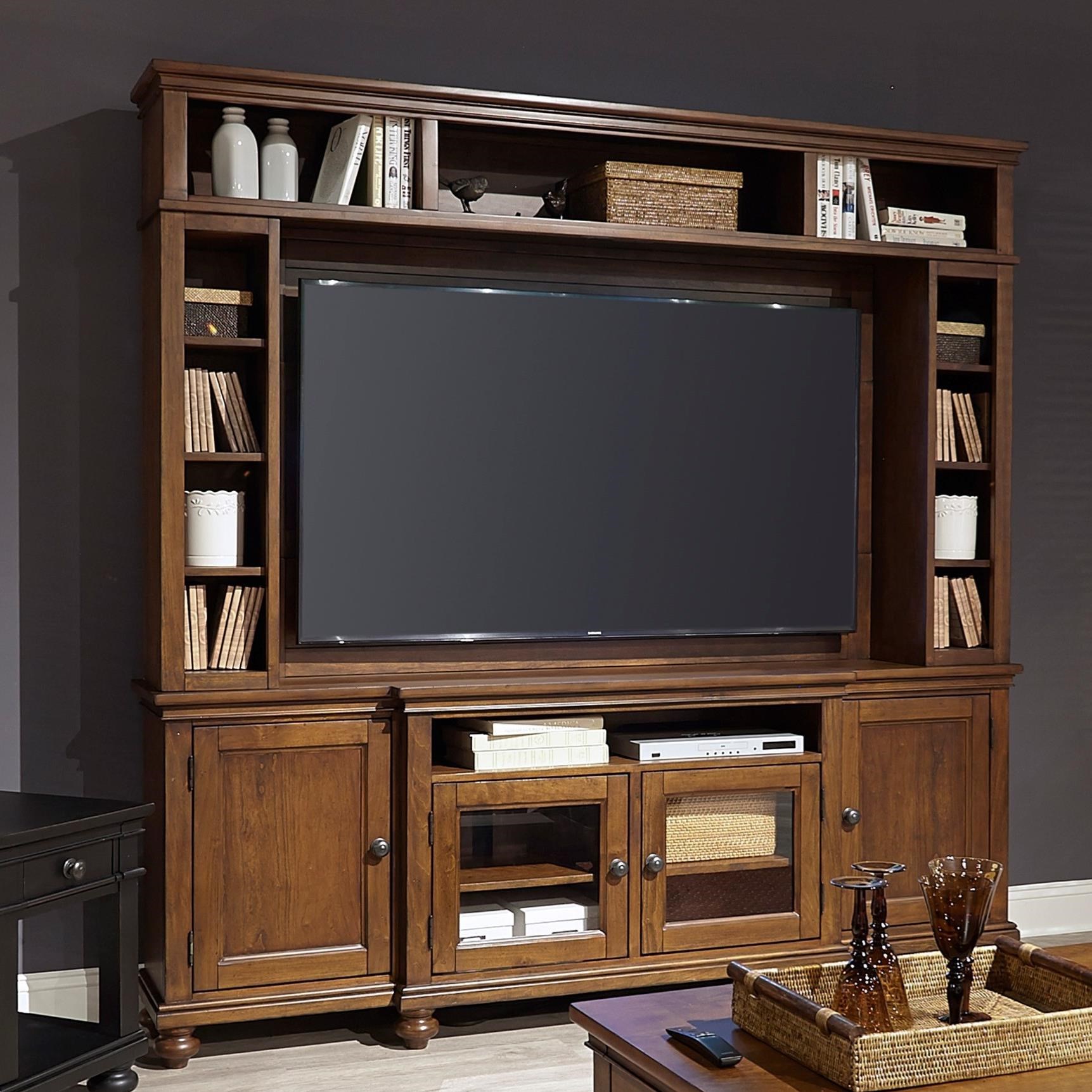 Aspenhome Oxford 86 Console And Hutch With Sound Bar Compartment Wayside Furniture Wall Unit