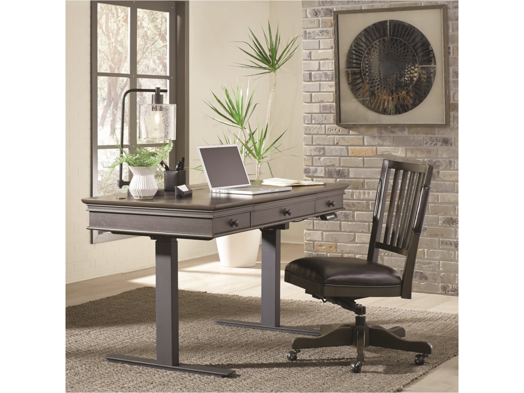 Oxford 60 Adjustable Desk With Outlets And Usb Ports Sadler S