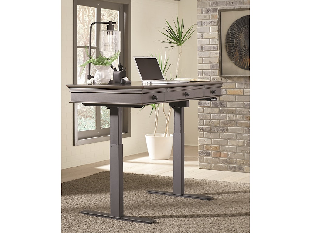 Aspenhome Oxford 60 Adjustable Desk With Outlets And Usb Ports
