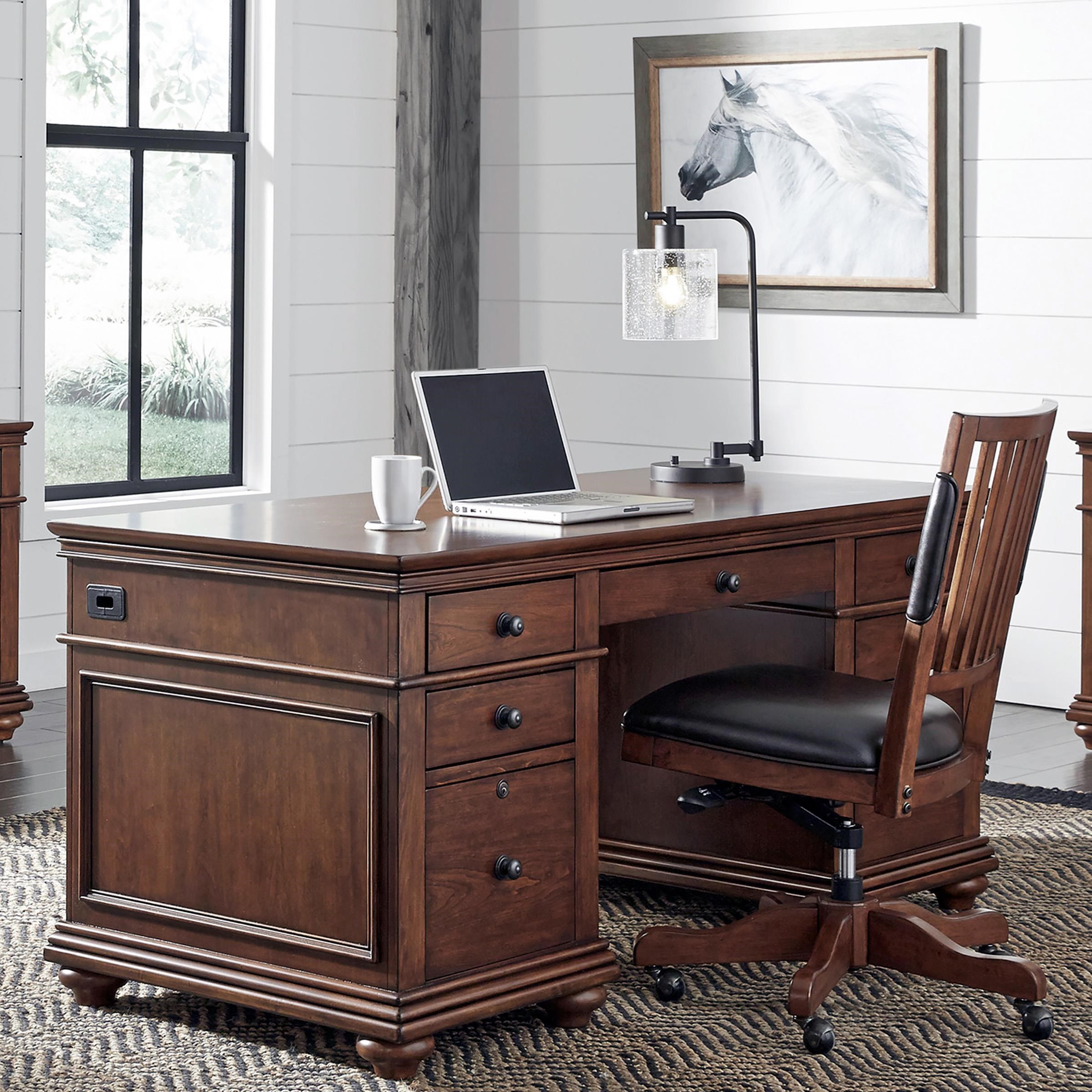 Aspenhome Oxford Executive Desk Homeworld Furniture Double