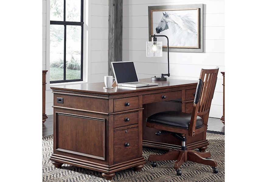 Aspenhome Oxford Executive Desk Homeworld Furniture Double