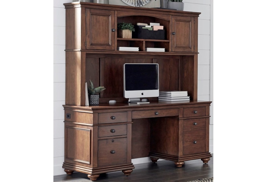 Aspenhome Oxford Credenza And Hutch Hudson S Furniture Desk