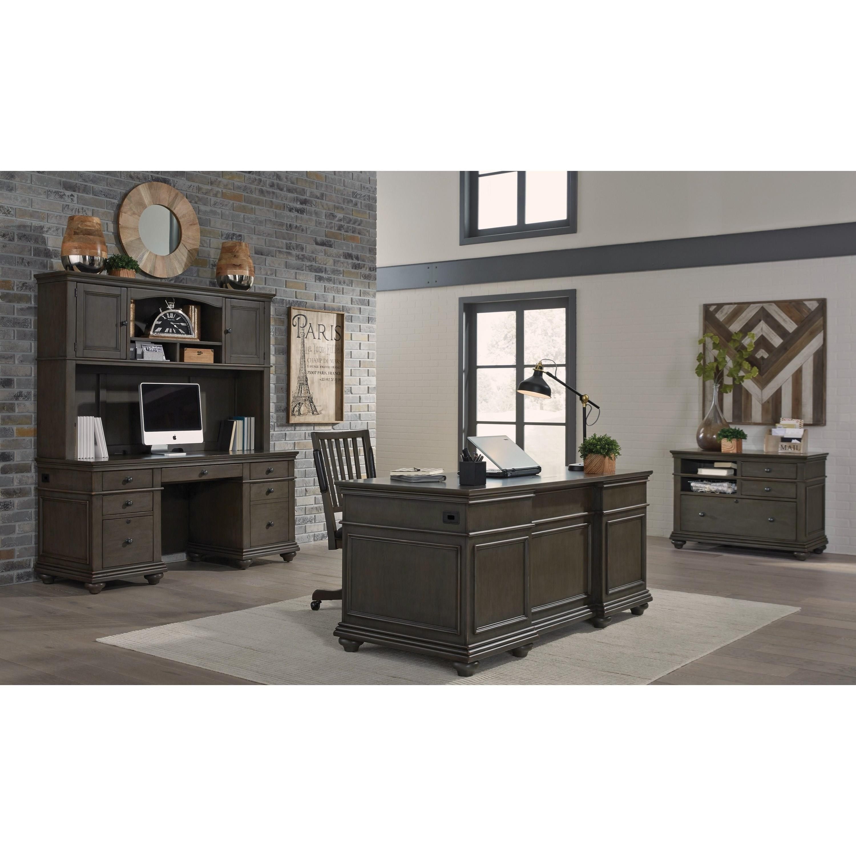 Aspenhome Oakford Credenza Desk With Locking File Drawer Morris