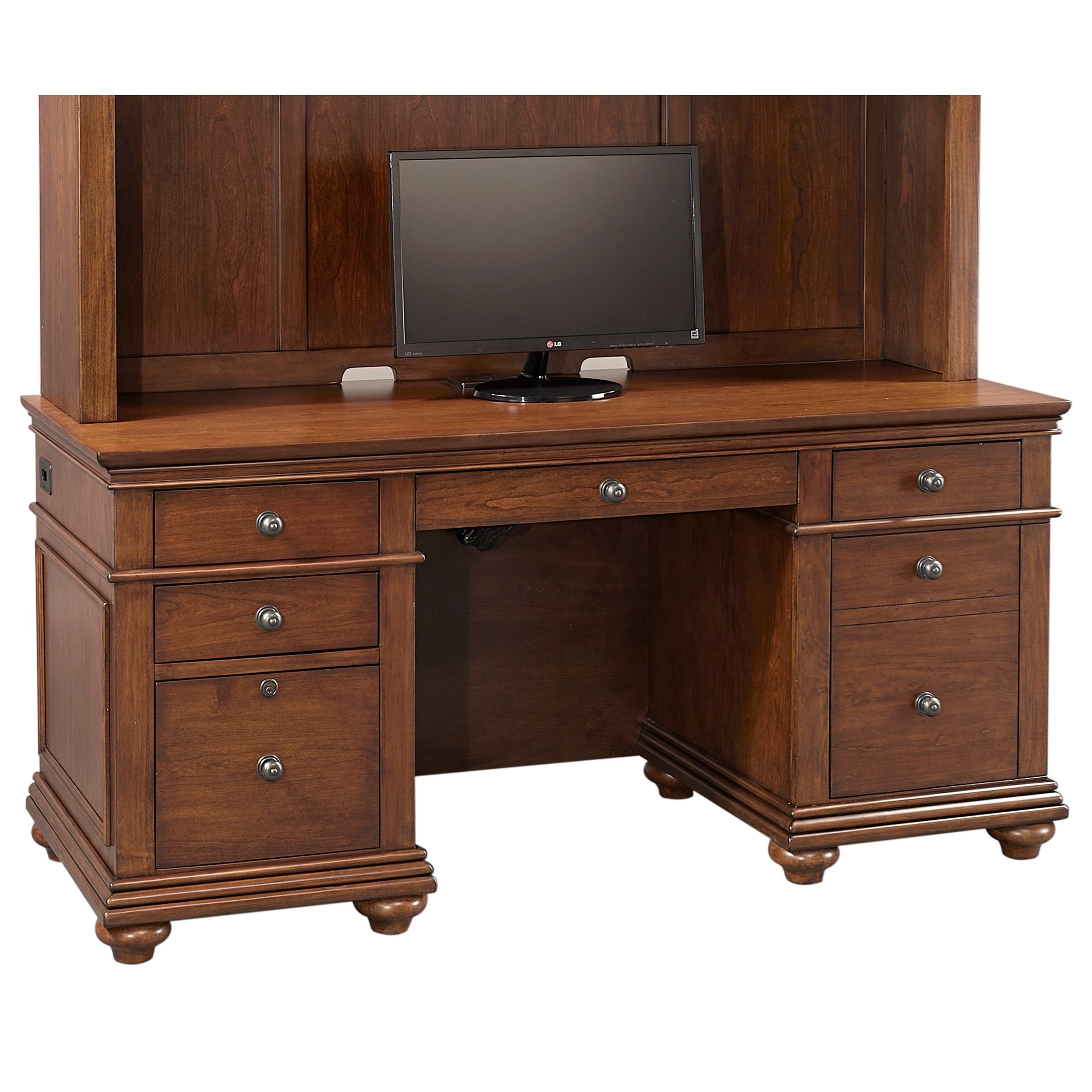 Aspenhome Oxford Credenza Desk With Locking File Drawer Walker S