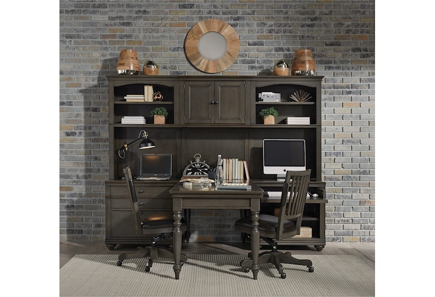 Aspenhome Oxford Modular Home Office Wall Unit With Outlets