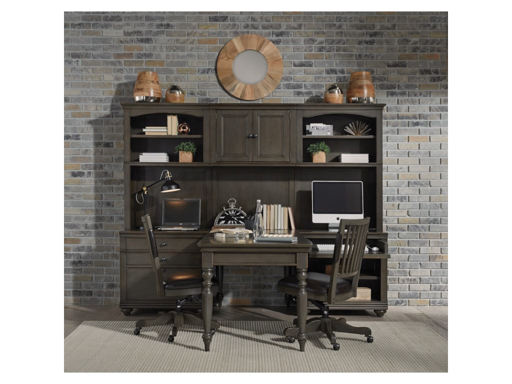 Aspenhome Oxford Modular Home Office Wall Unit With Outlets