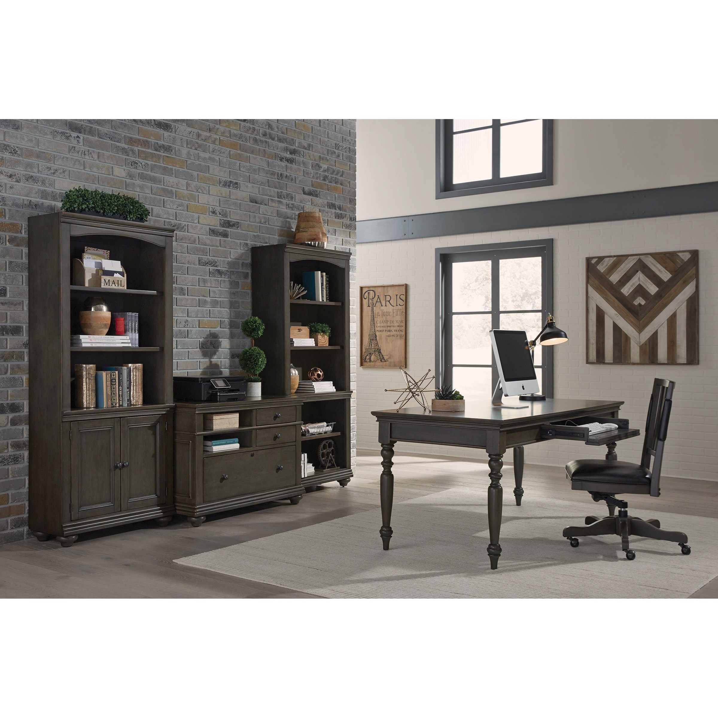 Aspenhome Oxford 72 Writing Desk With Drop Front Keyboard Drawer Stoney Creek Furniture Table Desks Writing Desks