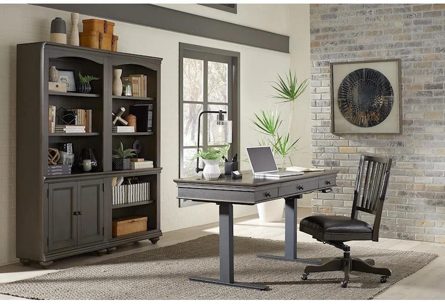 Aspenhome Gray Open Shelf Desk