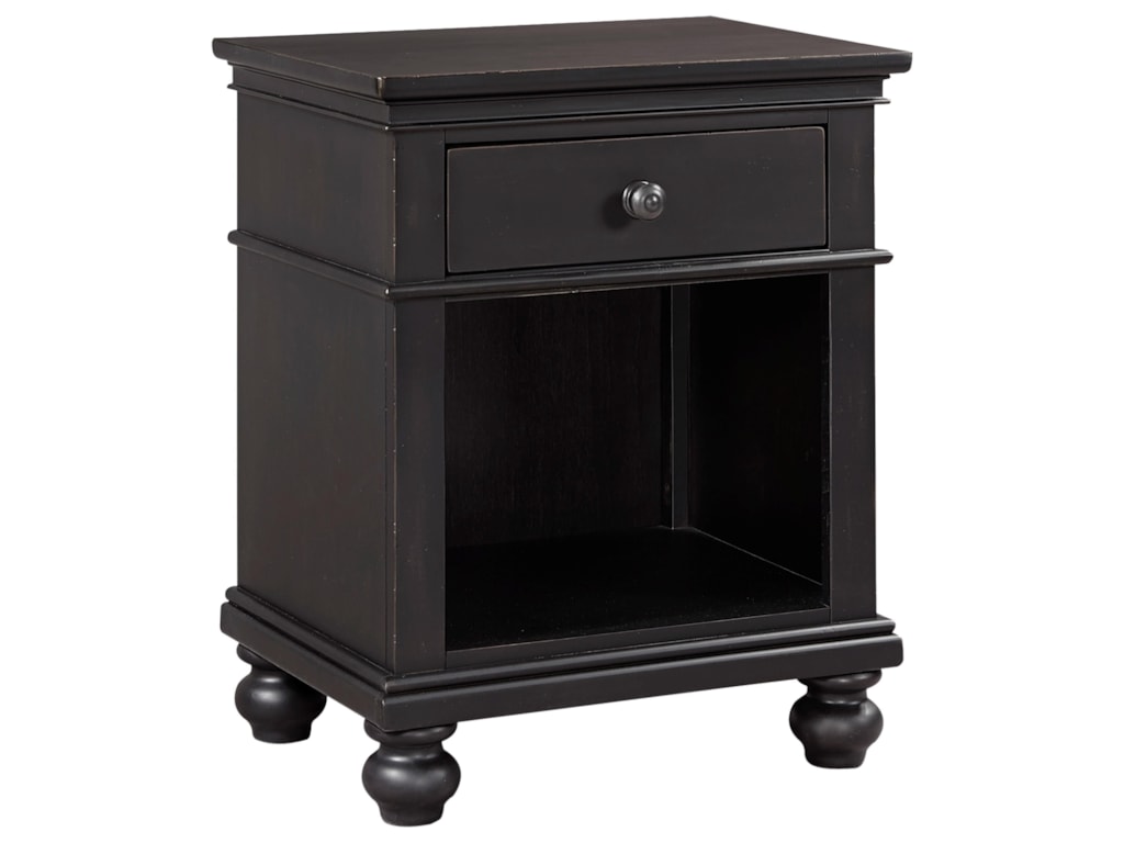 Aspenhome Oxford I07 451n Blk Transitional Night Stand With Felt Aspenhome Oxfordnight Stand