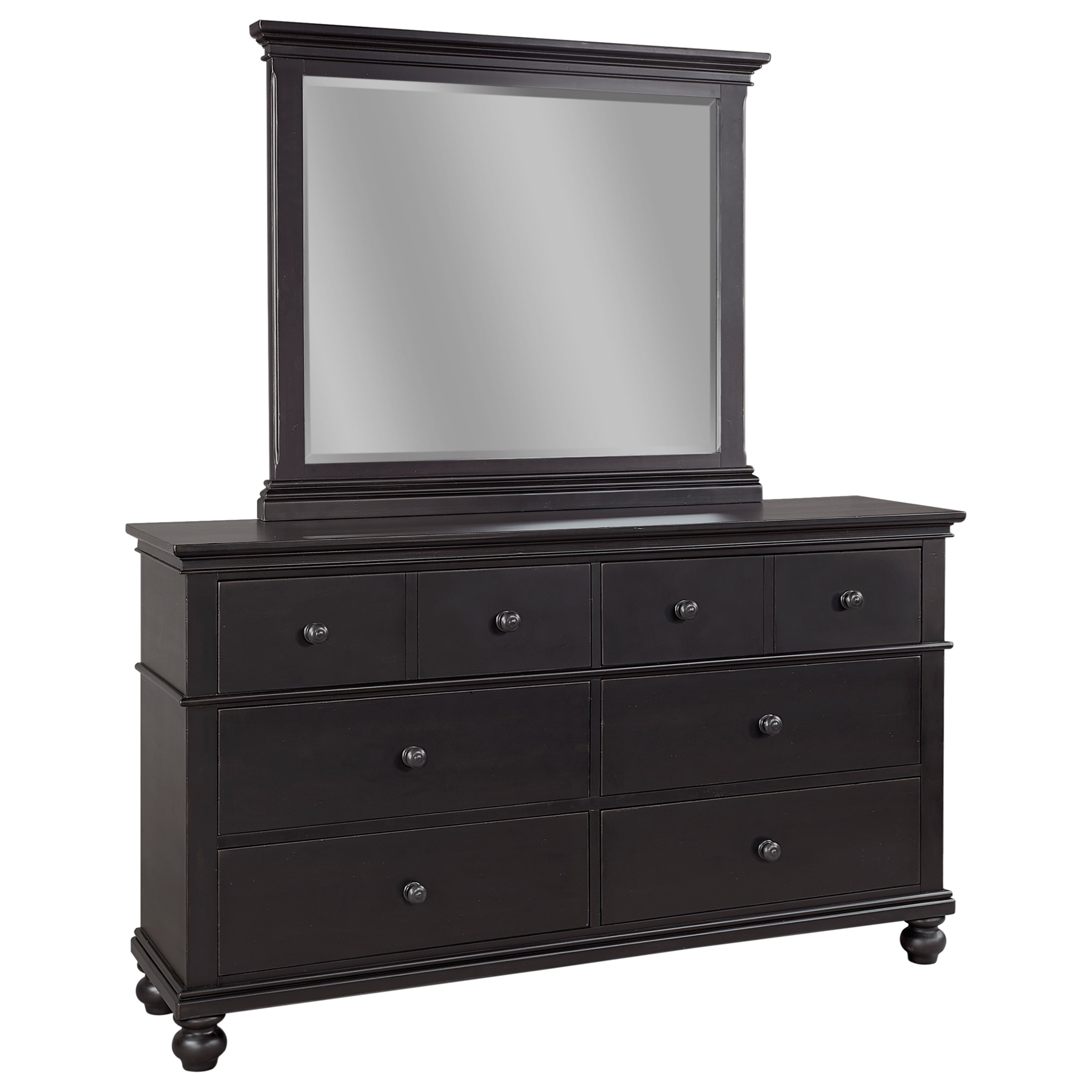 Aspenhome Oxford Transitional 6 Drawer Dresser And Mirror Set With Cedar And Felt Lining Conlin S Furniture Dresser Mirror Sets