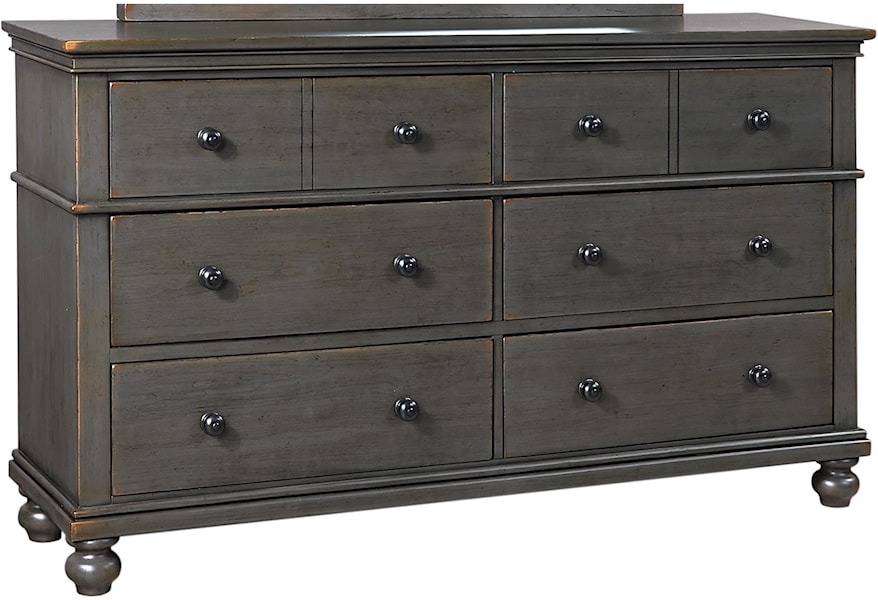Aspenhome Oxford I07 453 Pep Transitional 6 Drawer Dresser With