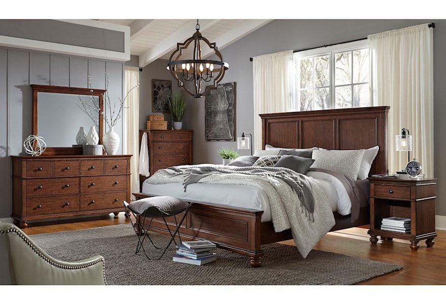 Landon Whiskey Brown Transitional 6 Drawer Dresser With Felt And