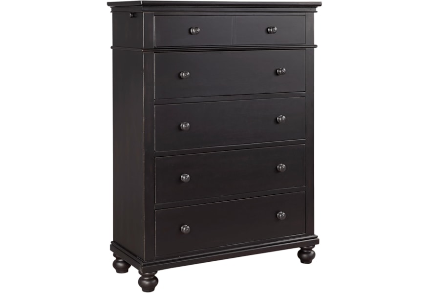 Aspenhome Oxford Transitional 5 Drawer Chest With Pullout Clothing