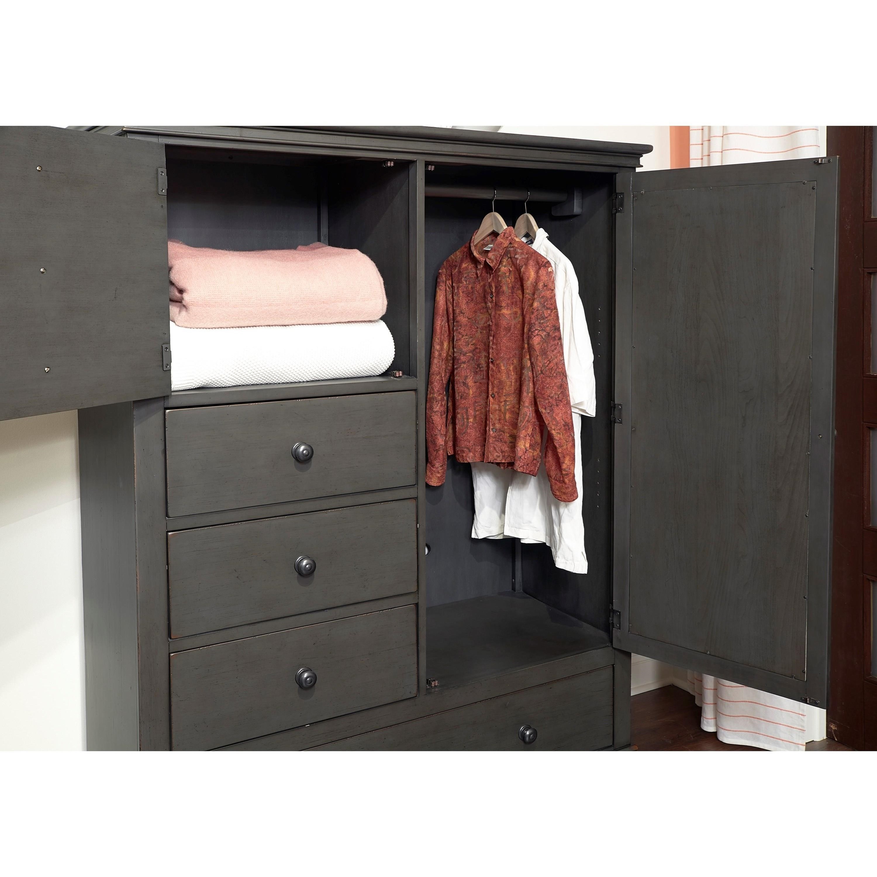 Aspenhome Oxford 10104314 Transitional Door Chest With Removable Shelves And Clothing Rod Pilgrim Furniture City Armoires