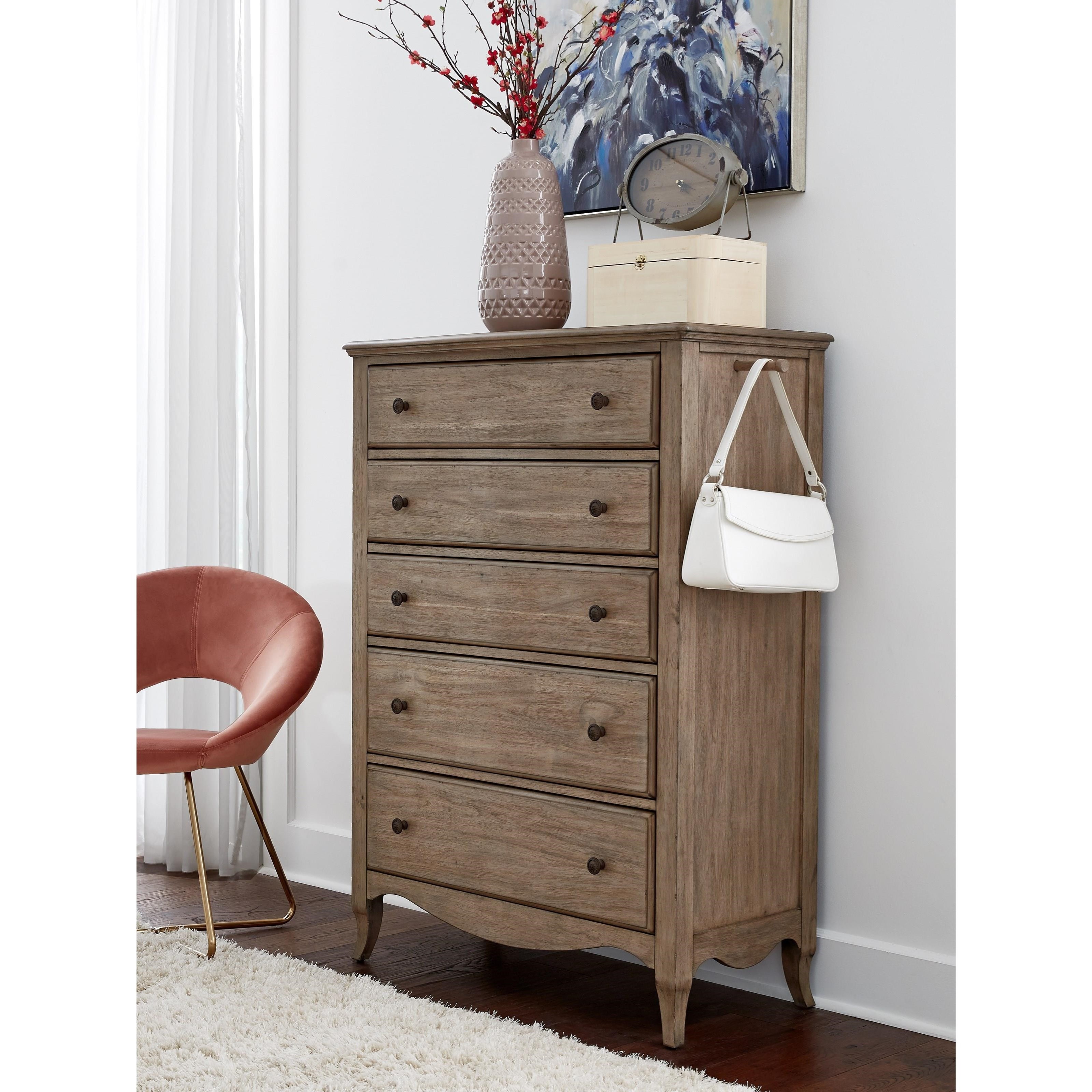 Aspenhome Provence Casual 5 Drawer Chest With Felt Lined Top