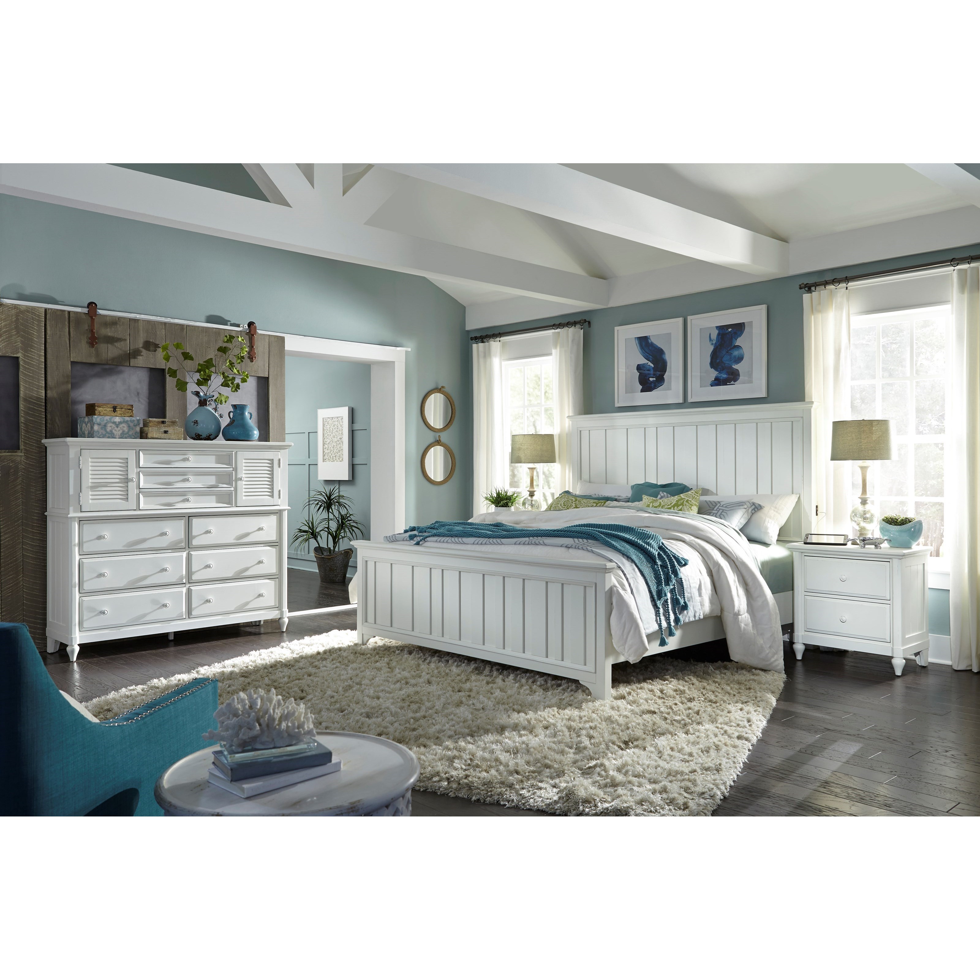 Aspenhome Retreat Queen Farmhouse Panel Bed With Usb Charging