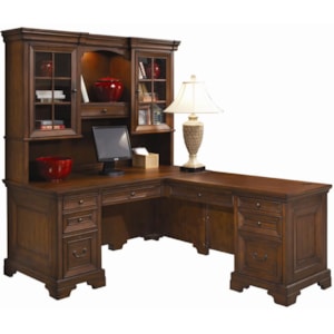 Hills Of Aspen Richmond L Shaped Computer Desk And Return With Hutch Ruby Gordon Home L Shape Desks