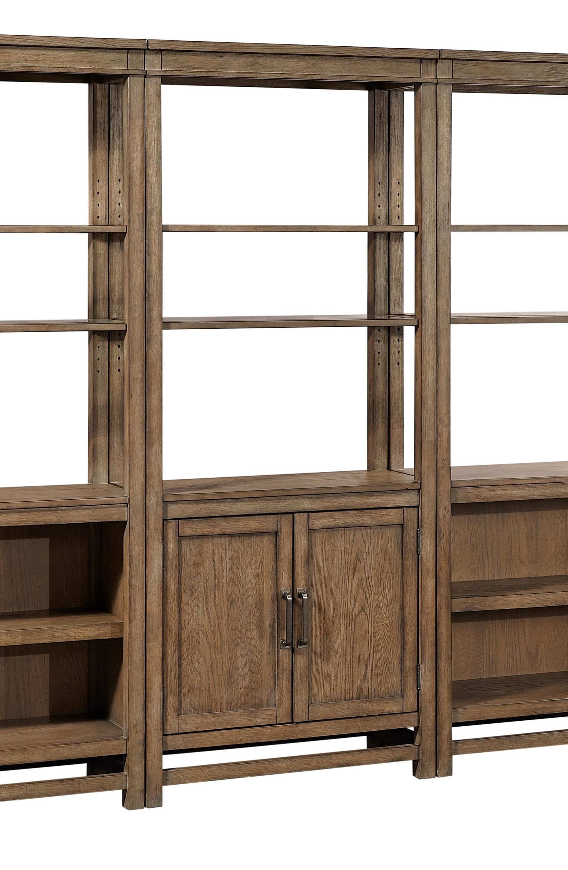 Terrace Point Casual Bookcase With Doors And Adjustable Shelves By Aspenhome At Dunk Bright Furniture