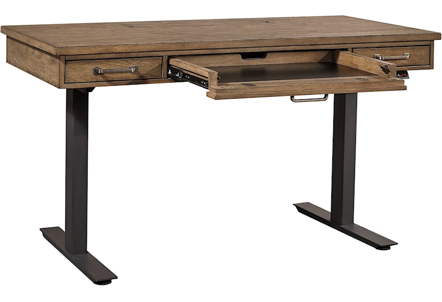 Aspenhome Terrace Point Casual Adjustable Desk With Outlets And