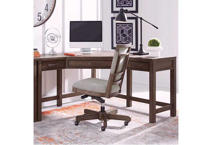 Aspenhome Terrace Point Casual Corner Desk With Outlets And Usb