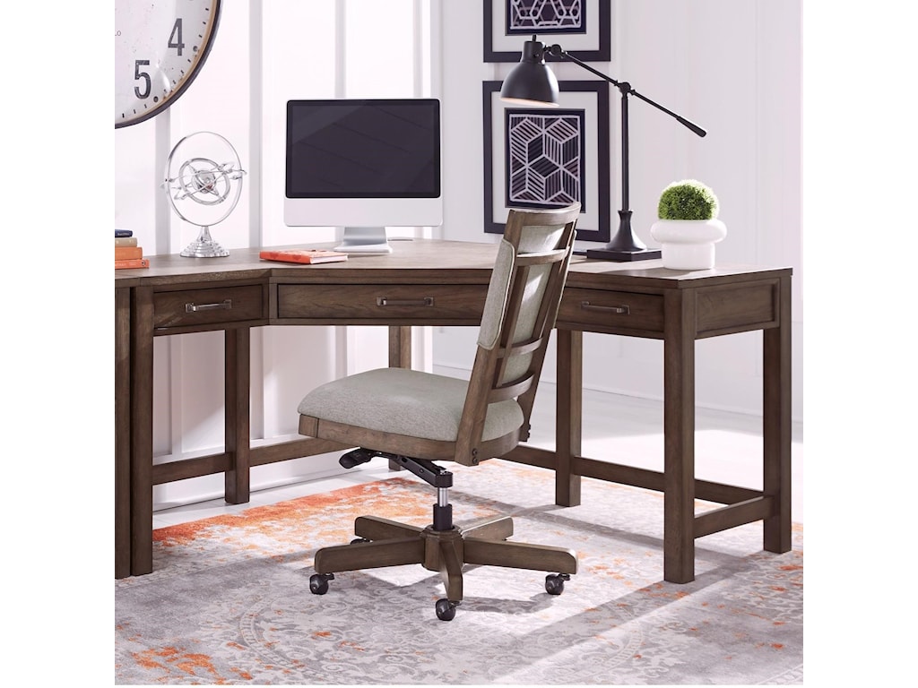 Hills Of Aspen Terrace Point Casual Corner Desk With Outlets And