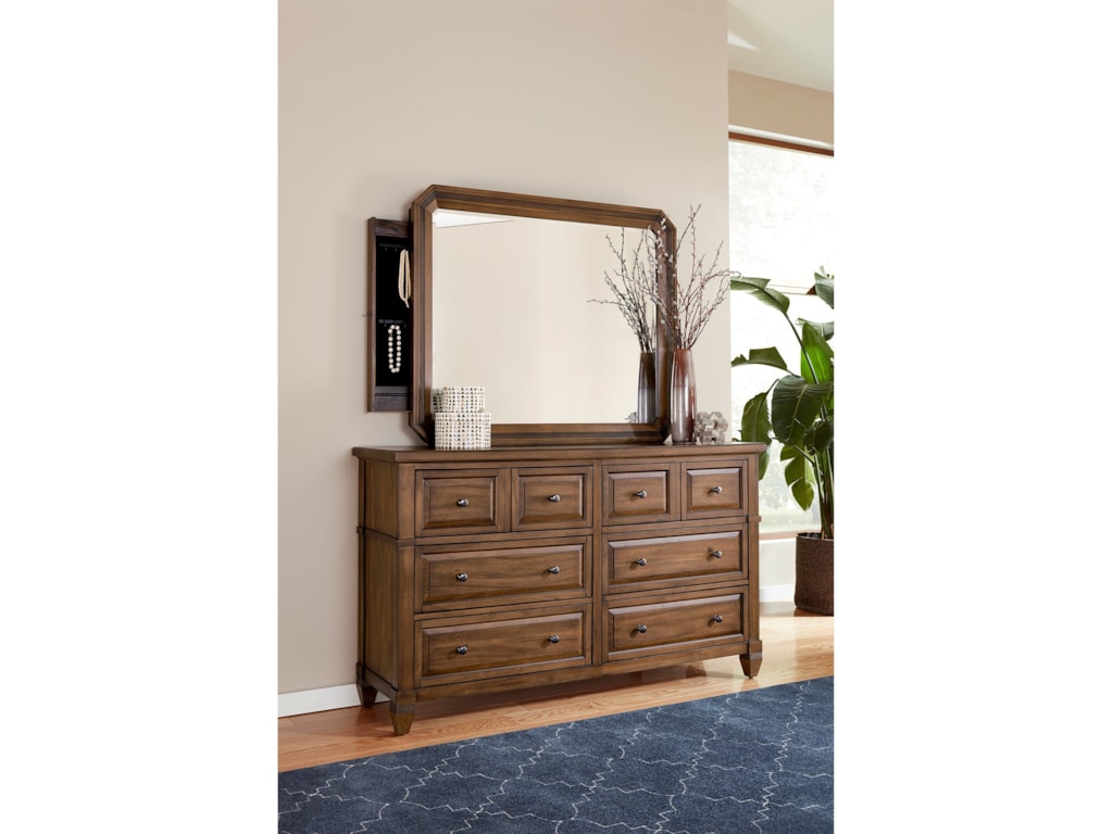 Aspenhome Thornton Mirror With Hidden Felt Lined Jewelry Storage