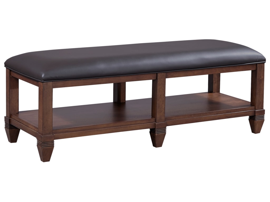 Highland Court Thornton Leather Bench With One Shelf Morris Home Highland Court Thorntonbench