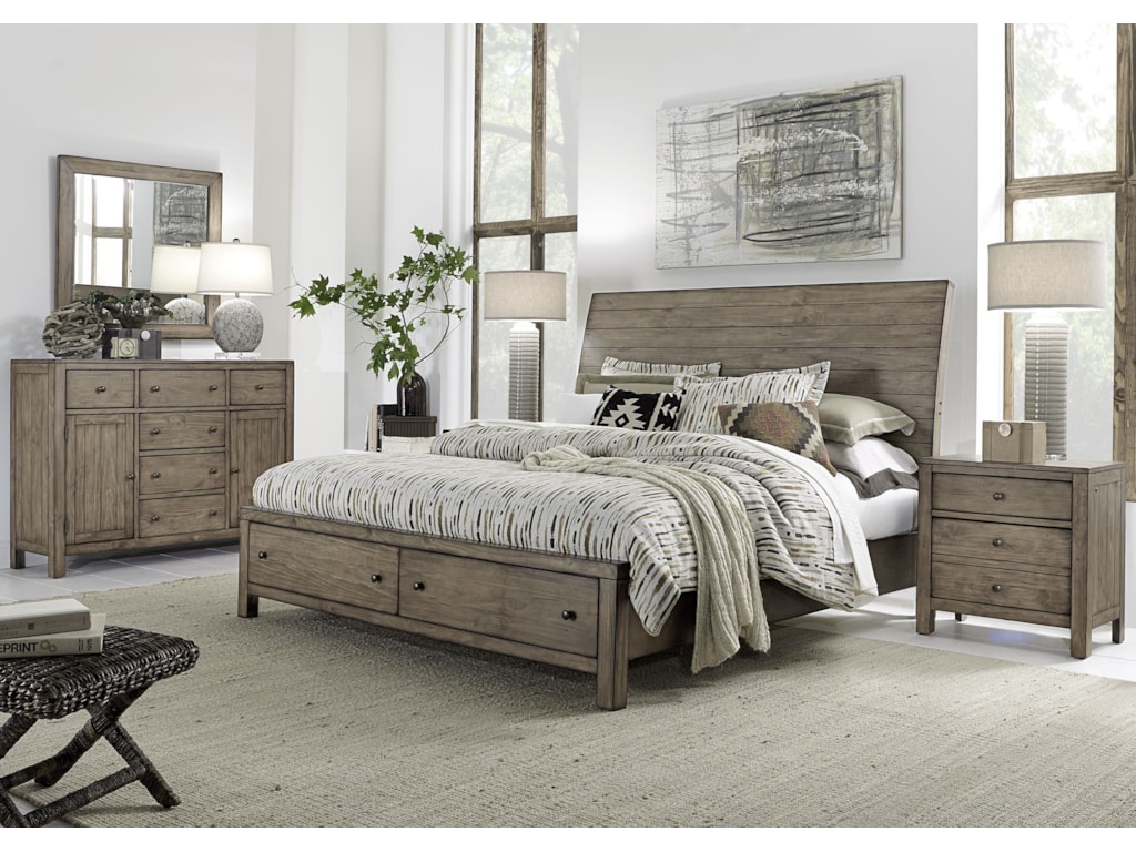Aspenhome TildonKing Sleigh Storage Bed