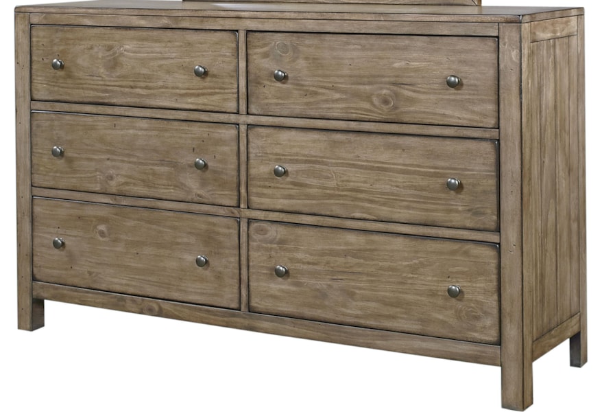 Aspenhome Tildon Six Drawer Dresser With Paneled Sides Belfort