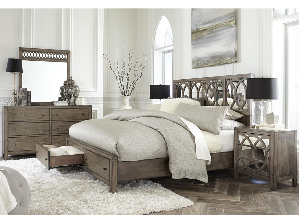 Aspenhome TildonKing Mirror Panel Storage Bed