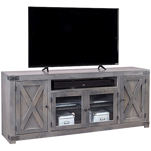 Aspenhome Urban Farmhouse 72 Entertainment Console With Soundbar Aspenhome Urban Farmhouse 72