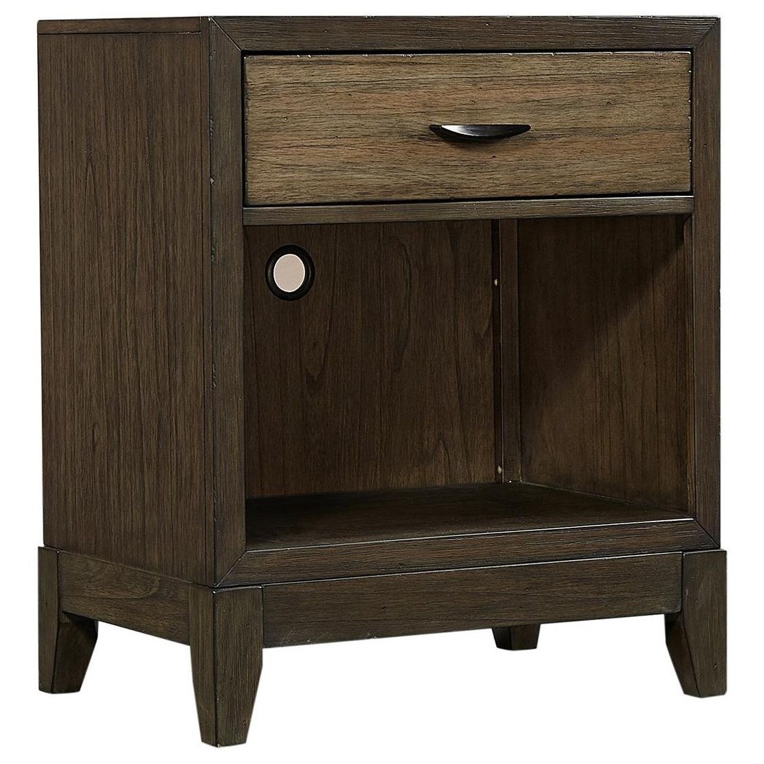 Aspenhome Westlake Transitional 1 Drawer Nightstand With Felt Lined Top Drawer And Open Lower Shelf Conlin S Furniture Nightstands