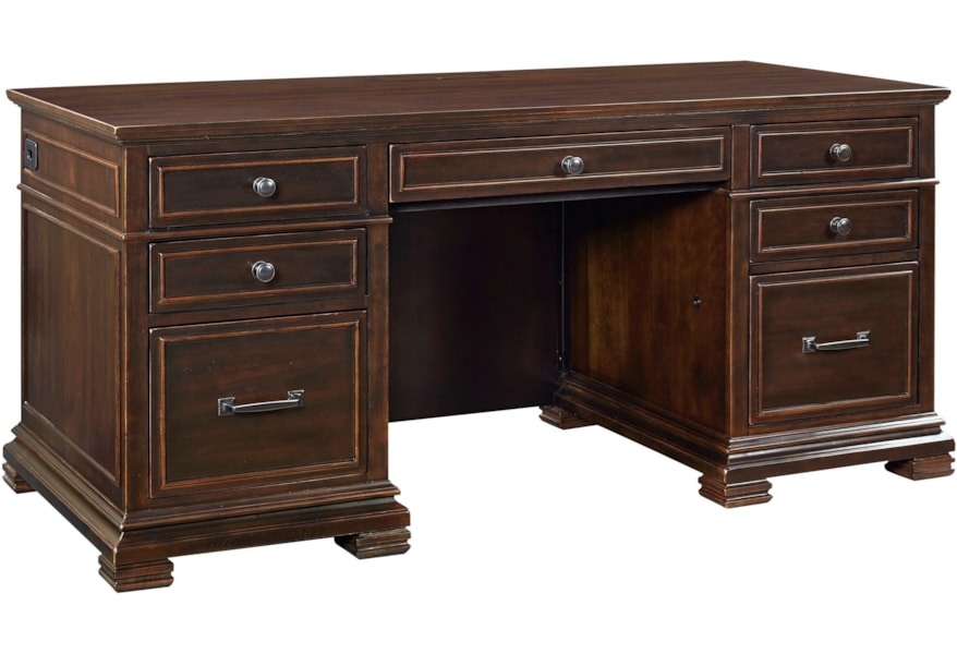 Aspenhome Birmingham 66 Executive Desk With 2 File Drawers