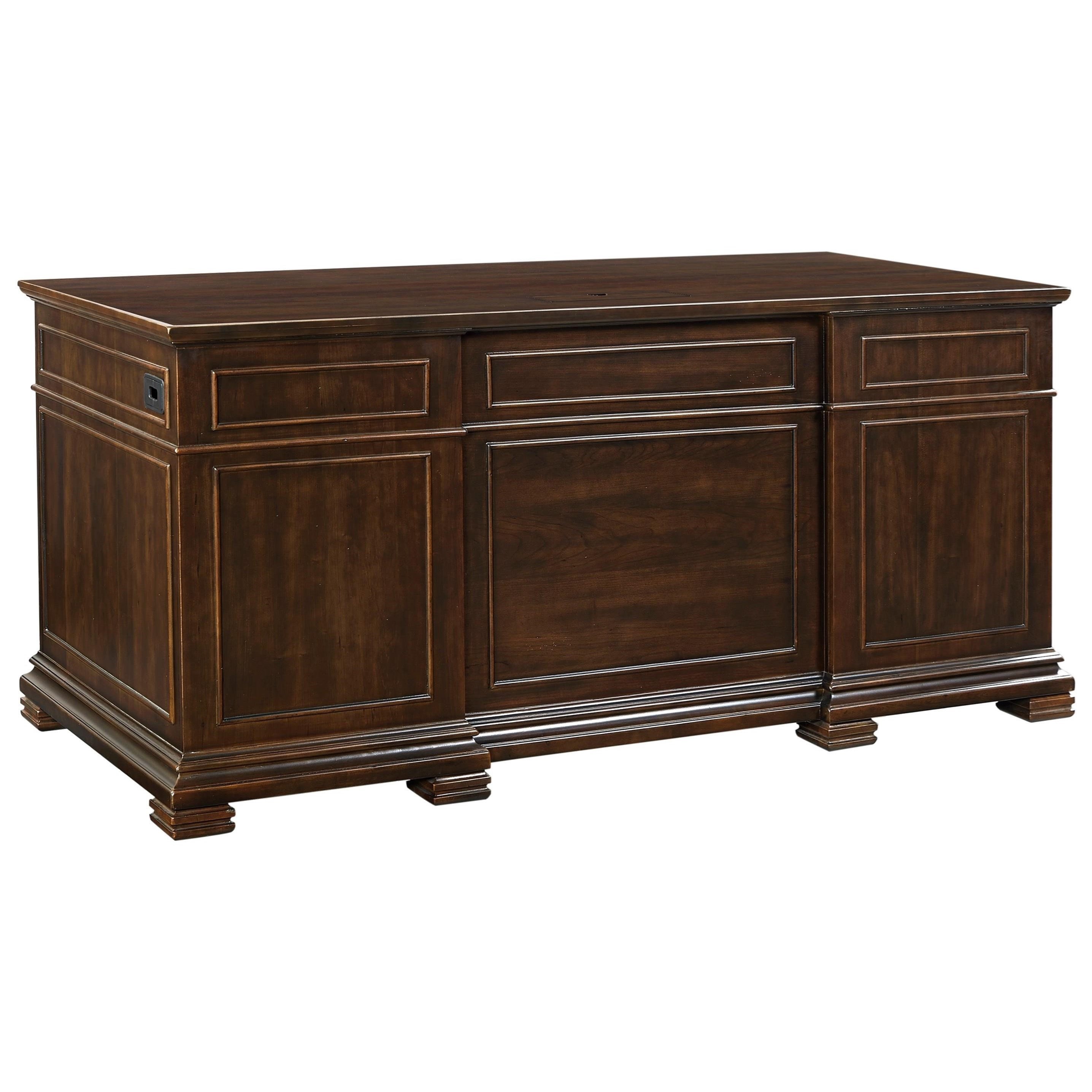 Aspenhome Birmingham 66 Executive Desk With 2 File Drawers Morris Home Double Pedestal Desks