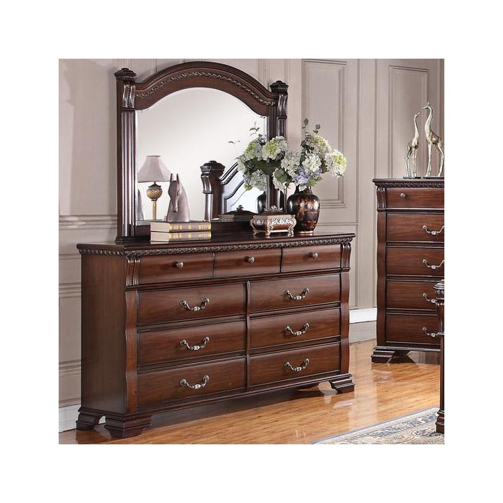 bedroom dresser mirrors Townsend Beige + Mirror The genuine marble top and vertical fluting details add elegance SereneVita Brown 20 in. W