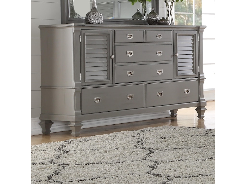 Austin Group Seabrook Dresser With Sliding Jewelry Tray Royal