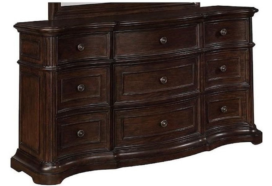 Avalon Furniture B00169 Traditional 9 Drawer Dresser With