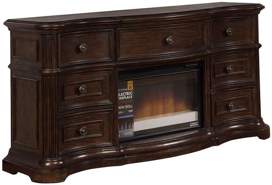 Avalon Furniture B00169 Traditional Media And Fireplace Center
