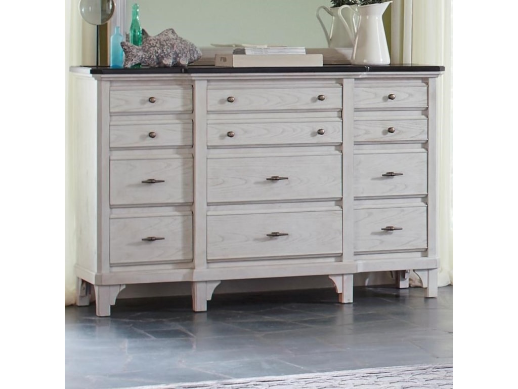 Avalon Furniture Mystic Cay Transitional Dresser With Felt Lined Top Avalon Furniture Mystic Caydresser