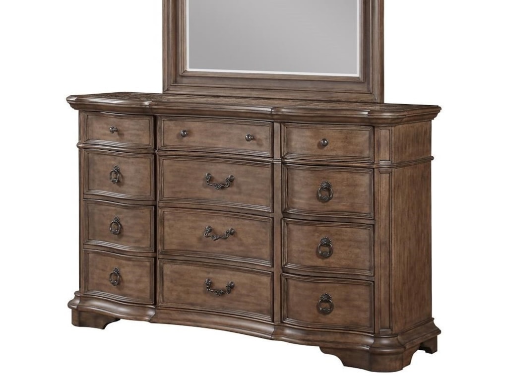 Avalon Furniture Tulsa B1495 D Traditional 12 Drawer Dresser With