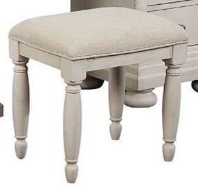 Avalon Furniture Bellville White Upholstered Vanity Bench Wilcox Furniture Vanity Stools Vanity Chairs