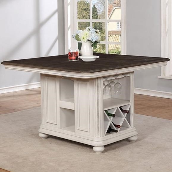 Avalon Furniture Christina Cottage Kitchen Island With Wine Bottle