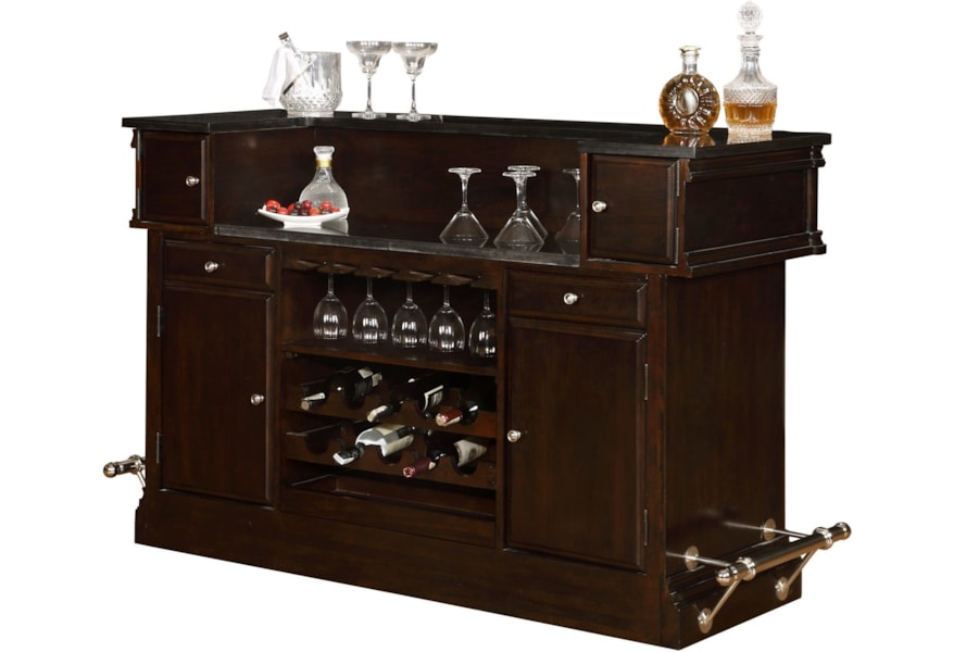 Avalon Furniture Dundee Place 2 Drawer Bar With Granite Top